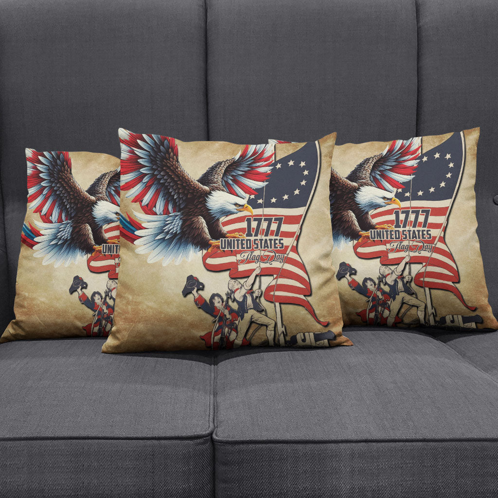 United States Flag Day Eagle 1777 Pillow Cover Patriotic American Flag