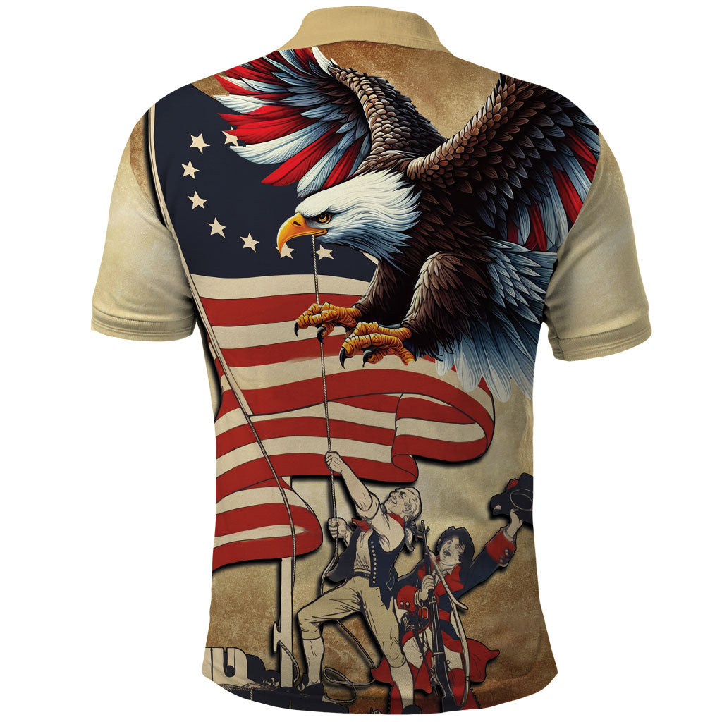 United States Flag Day Eagle 1777 Polo Shirt Patriotic American Flag