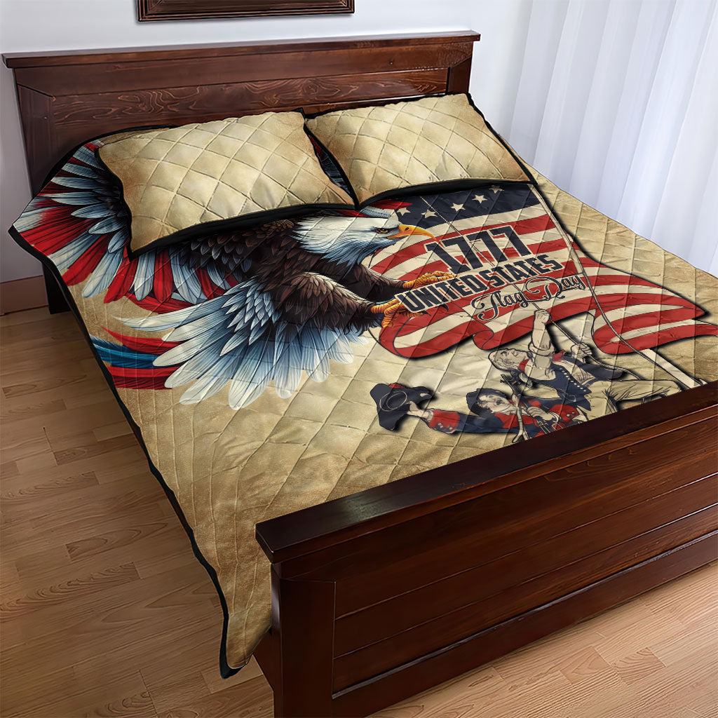United States Flag Day Eagle 1777 Quilt Bed Set Patriotic American Flag