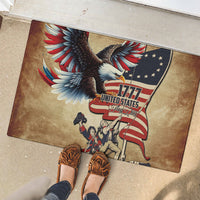 United States Flag Day Eagle 1777 Rubber Doormat Patriotic American Flag