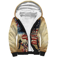 United States Flag Day Eagle 1777 Sherpa Hoodie Patriotic American Flag