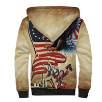 United States Flag Day Eagle 1777 Sherpa Hoodie Patriotic American Flag