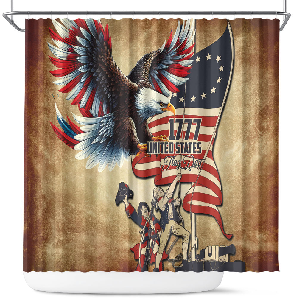 United States Flag Day Eagle 1777 Shower Curtain Patriotic American Flag