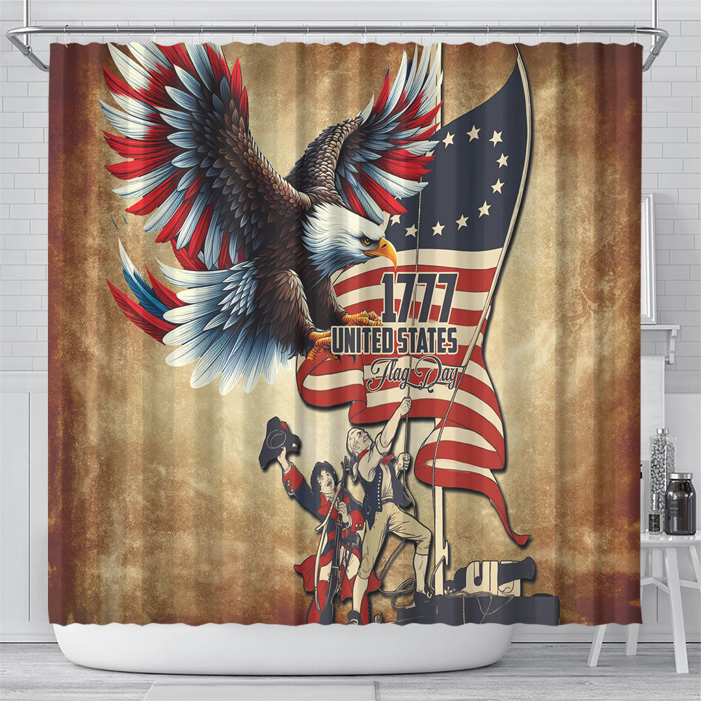 United States Flag Day Eagle 1777 Shower Curtain Patriotic American Flag