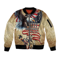 United States Flag Day Eagle 1777 Sleeve Zip Bomber Jacket Patriotic American Flag