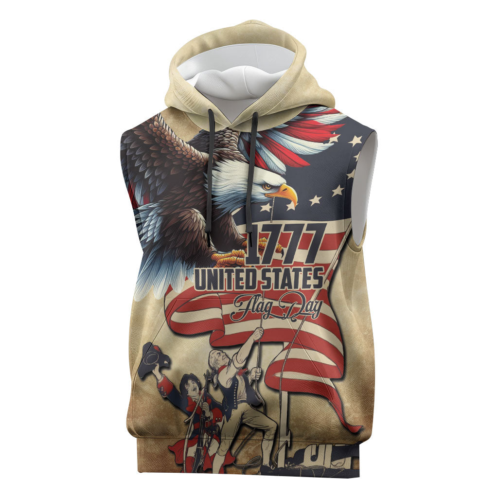 United States Flag Day Eagle 1777 Sleeveless Hoodie Patriotic American Flag