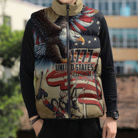 United States Flag Day Eagle 1777 Sleeveless Puffer Jacket Patriotic American Flag