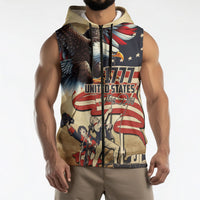 United States Flag Day Eagle 1777 Sleeveless Zip Hoodie Patriotic American Flag