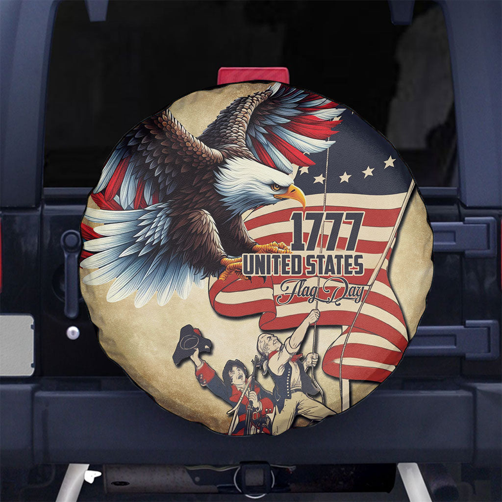 United States Flag Day Eagle 1777 Spare Tire Cover Patriotic American Flag