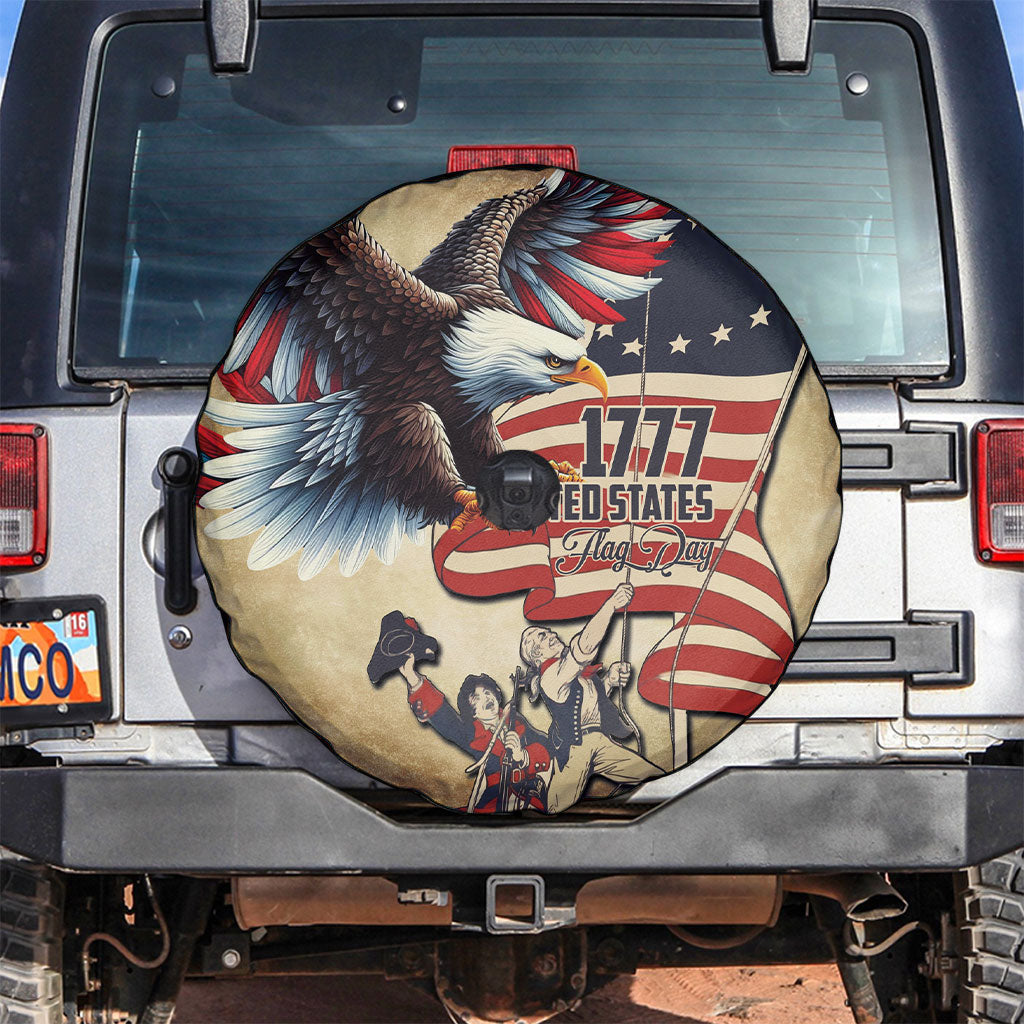 United States Flag Day Eagle 1777 Spare Tire Cover Patriotic American Flag