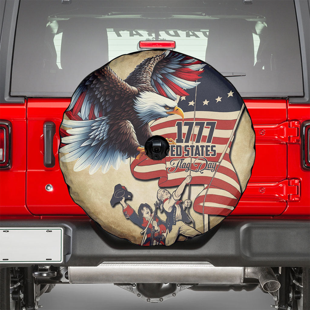 United States Flag Day Eagle 1777 Spare Tire Cover Patriotic American Flag