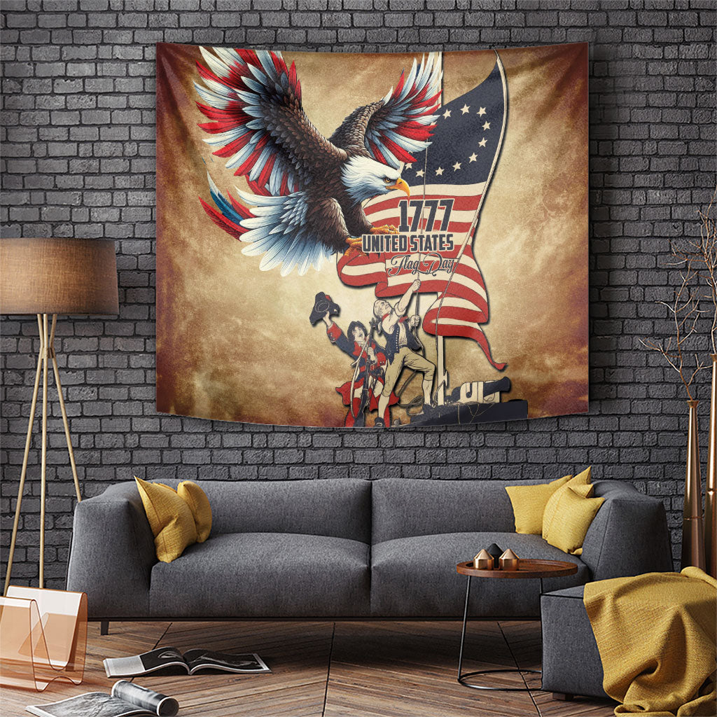 United States Flag Day Eagle 1777 Tapestry Patriotic American Flag