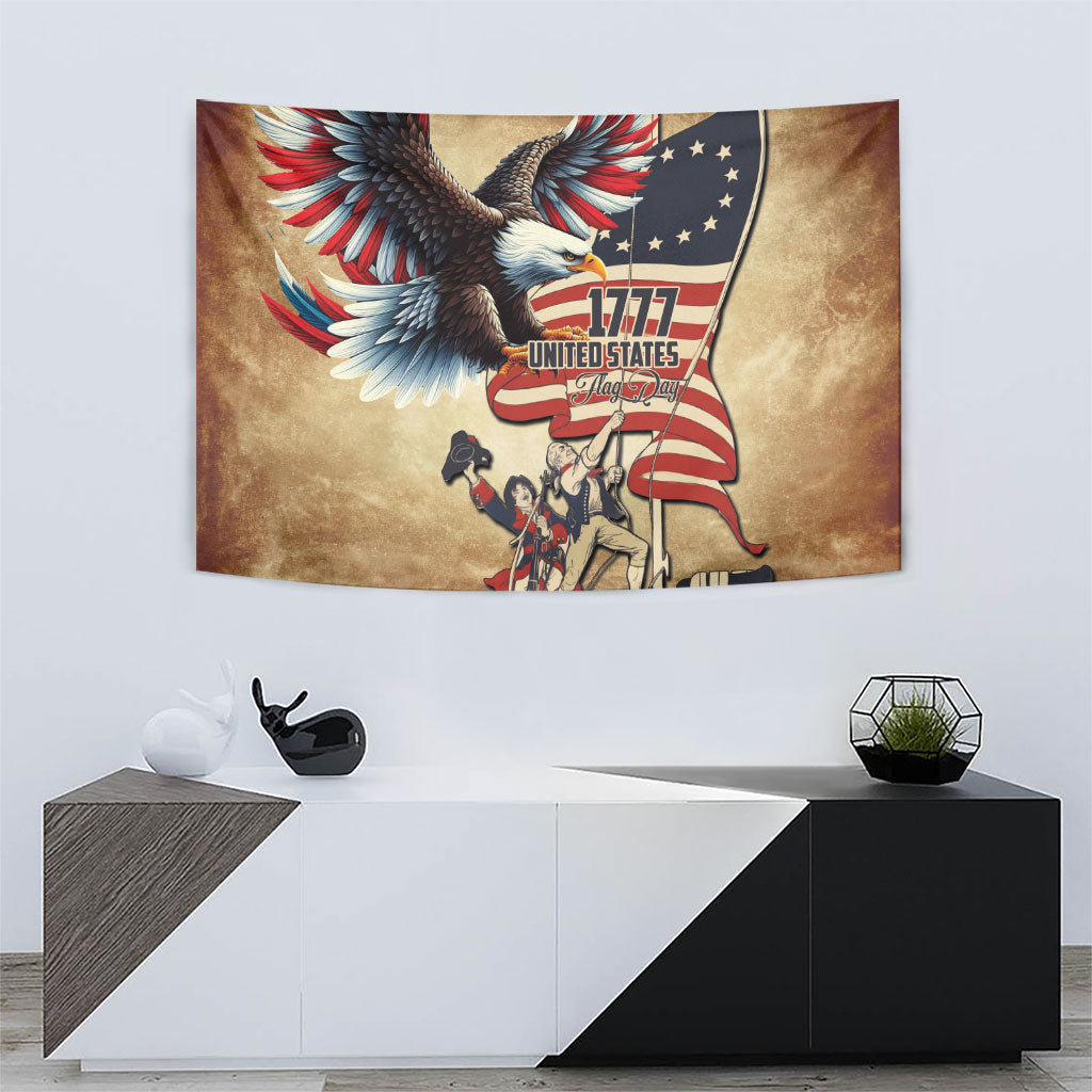 United States Flag Day Eagle 1777 Tapestry Patriotic American Flag