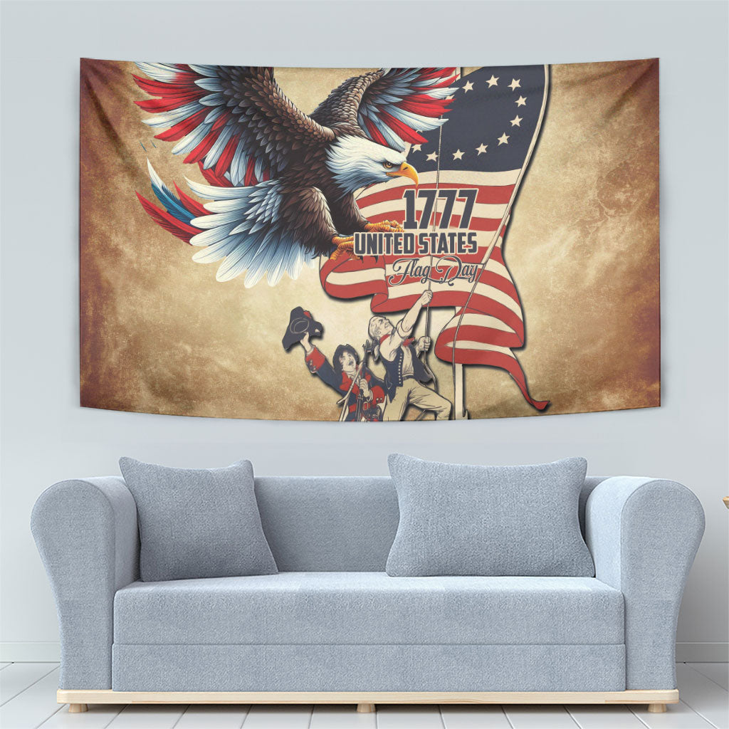 United States Flag Day Eagle 1777 Tapestry Patriotic American Flag