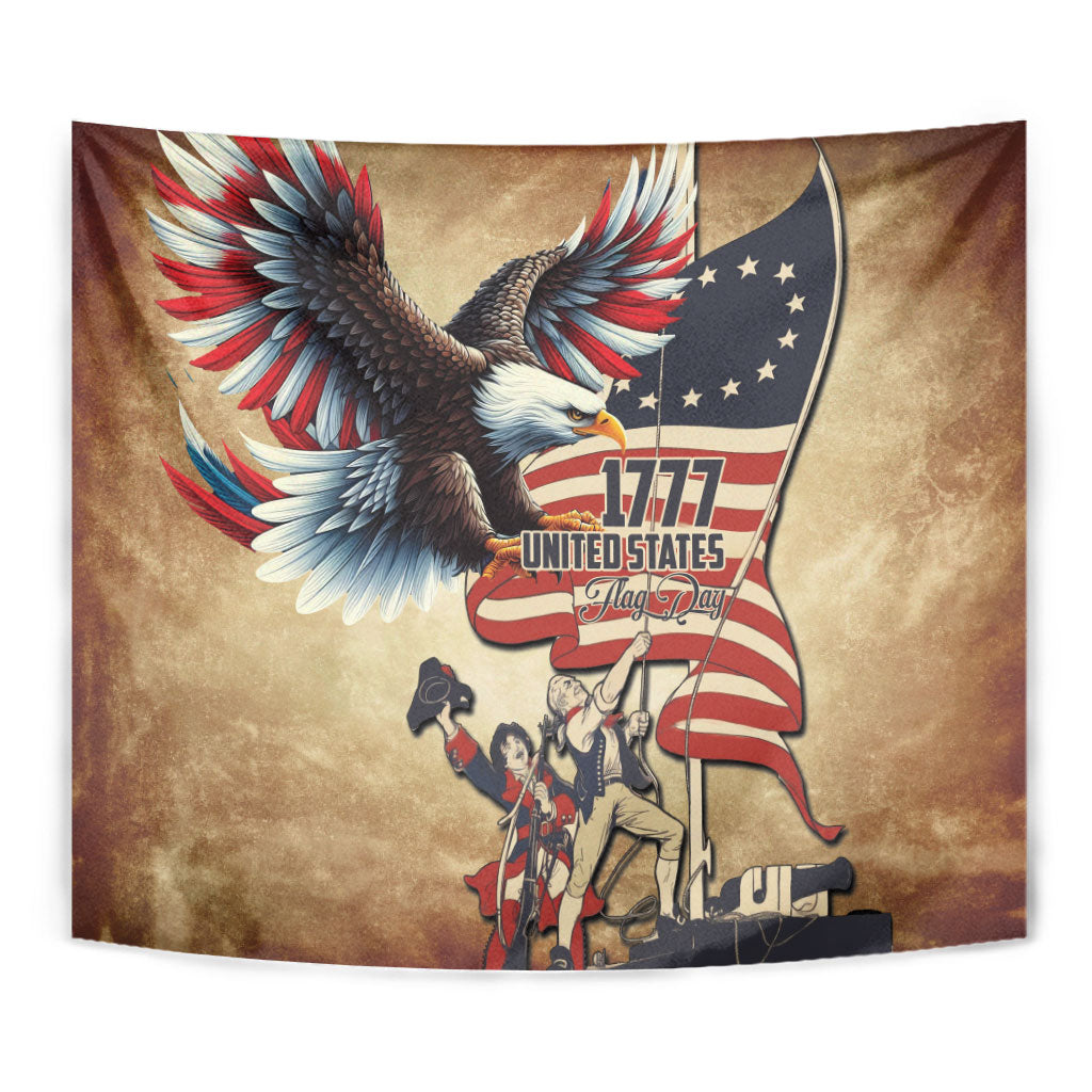 United States Flag Day Eagle 1777 Tapestry Patriotic American Flag