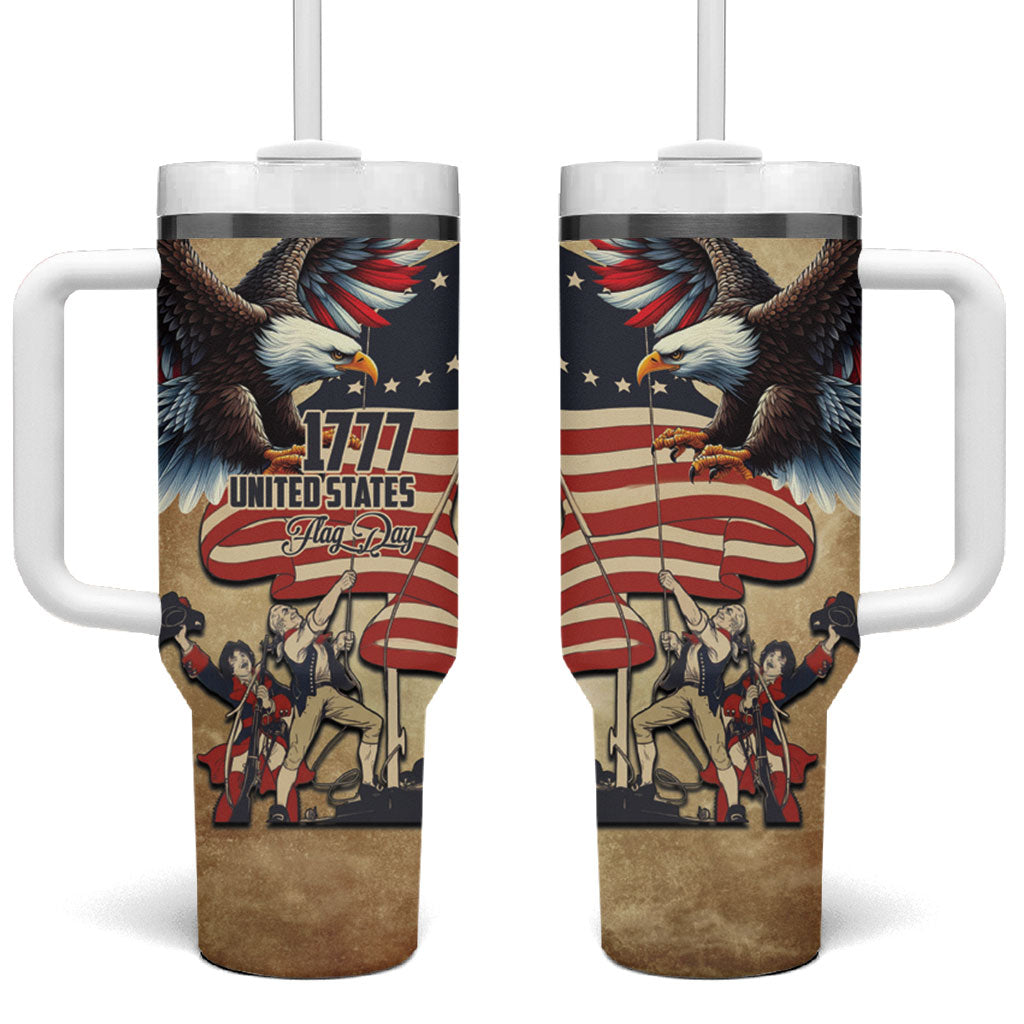 United States Flag Day Eagle 1777 Tumbler With Handle Patriotic American Flag
