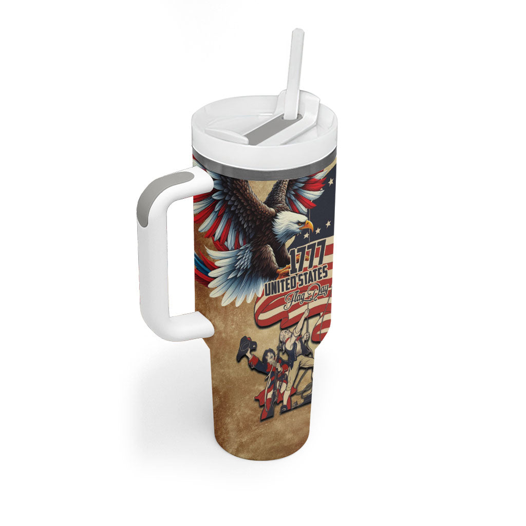 United States Flag Day Eagle 1777 Tumbler With Handle Patriotic American Flag