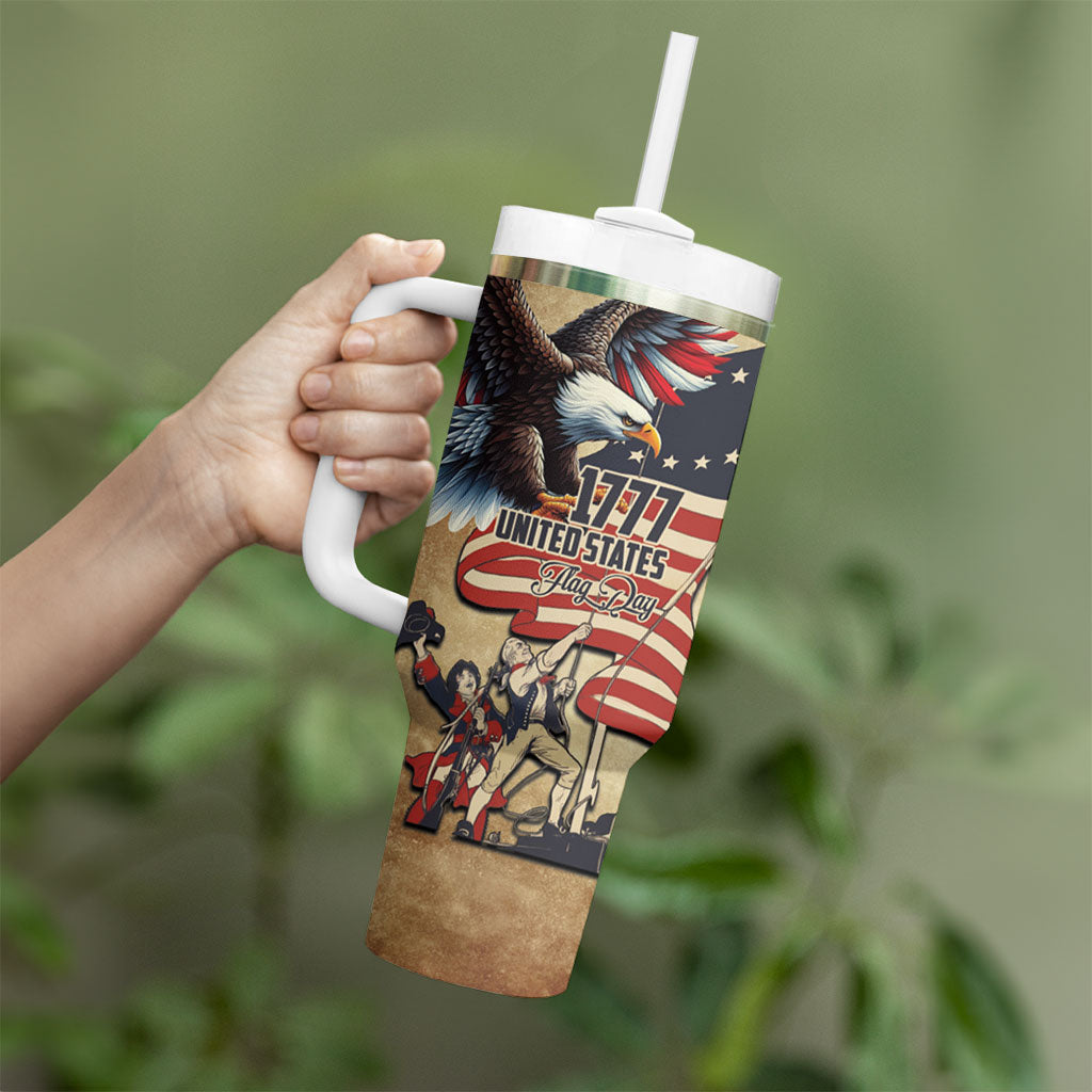 United States Flag Day Eagle 1777 Tumbler With Handle Patriotic American Flag