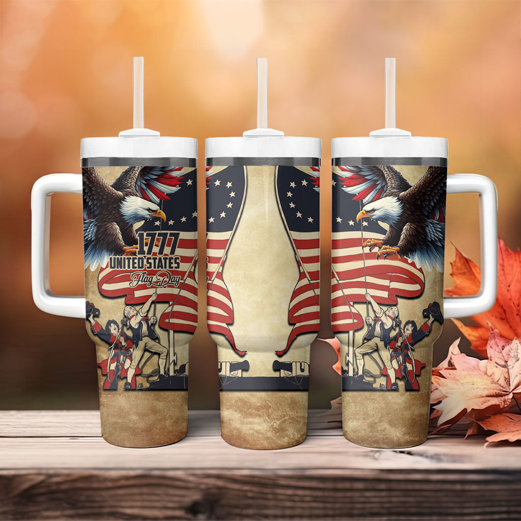 United States Flag Day Eagle 1777 Tumbler With Handle Patriotic American Flag
