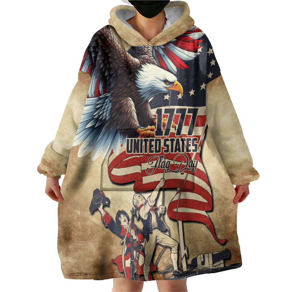 United States Flag Day Eagle 1777 Wearable Blanket Hoodie Patriotic American Flag