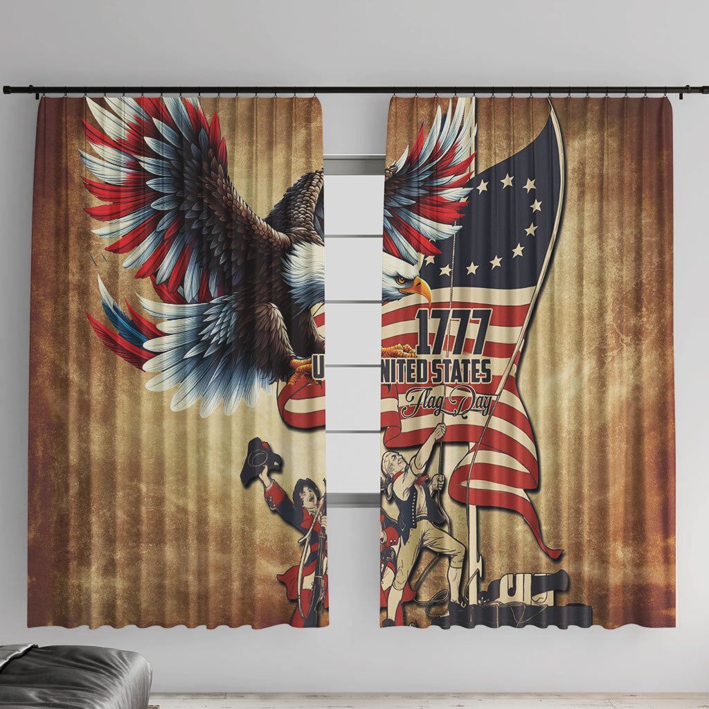 United States Flag Day Eagle 1777 Window Curtain Patriotic American Flag