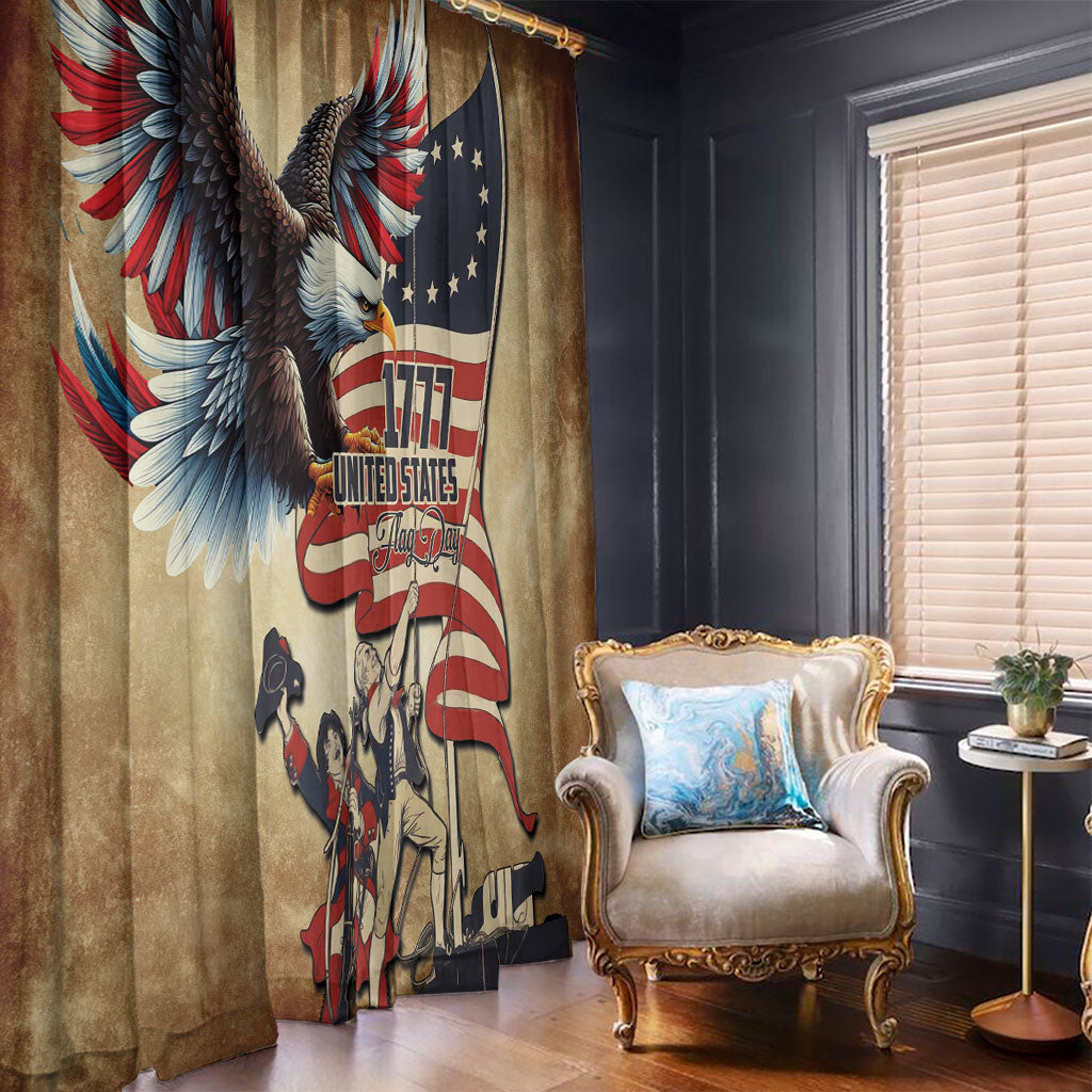 United States Flag Day Eagle 1777 Window Curtain Patriotic American Flag