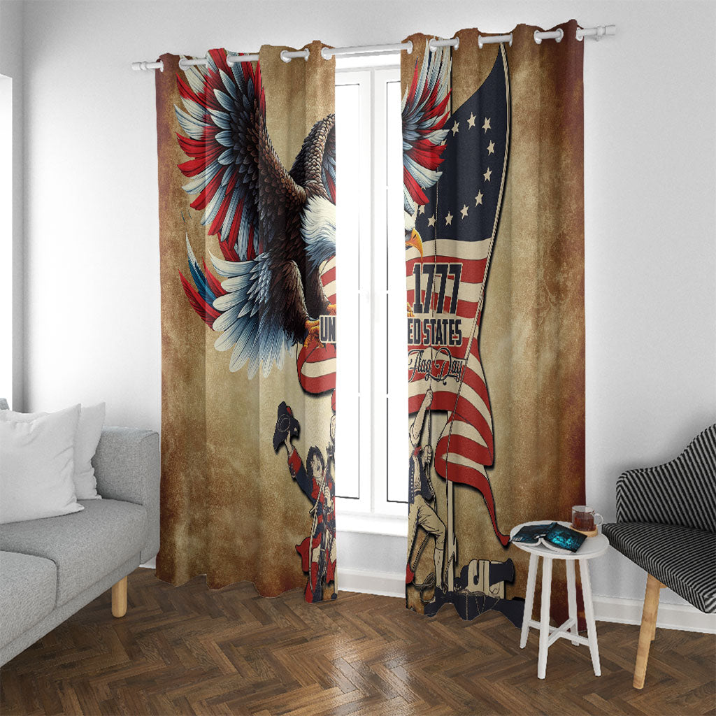 United States Flag Day Eagle 1777 Window Curtain Patriotic American Flag