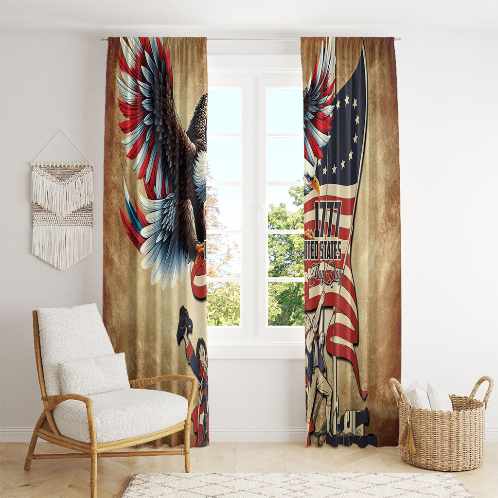 United States Flag Day Eagle 1777 Window Curtain Patriotic American Flag