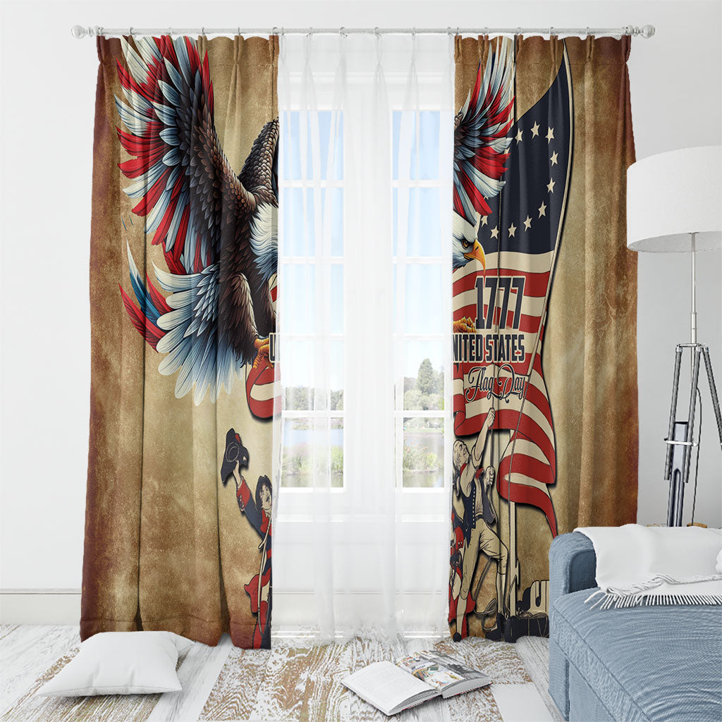 United States Flag Day Eagle 1777 Window Curtain Patriotic American Flag