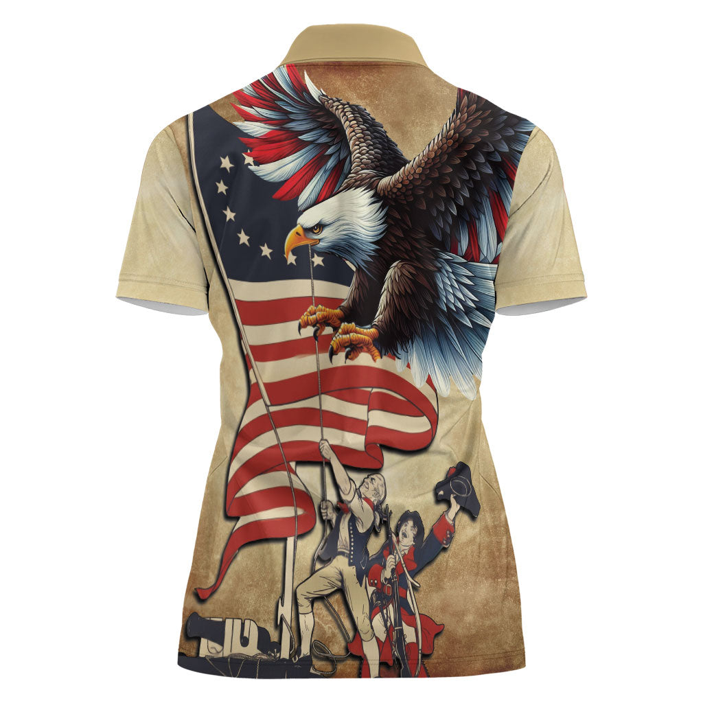 United States Flag Day Eagle 1777 Women Polo Shirt Patriotic American Flag
