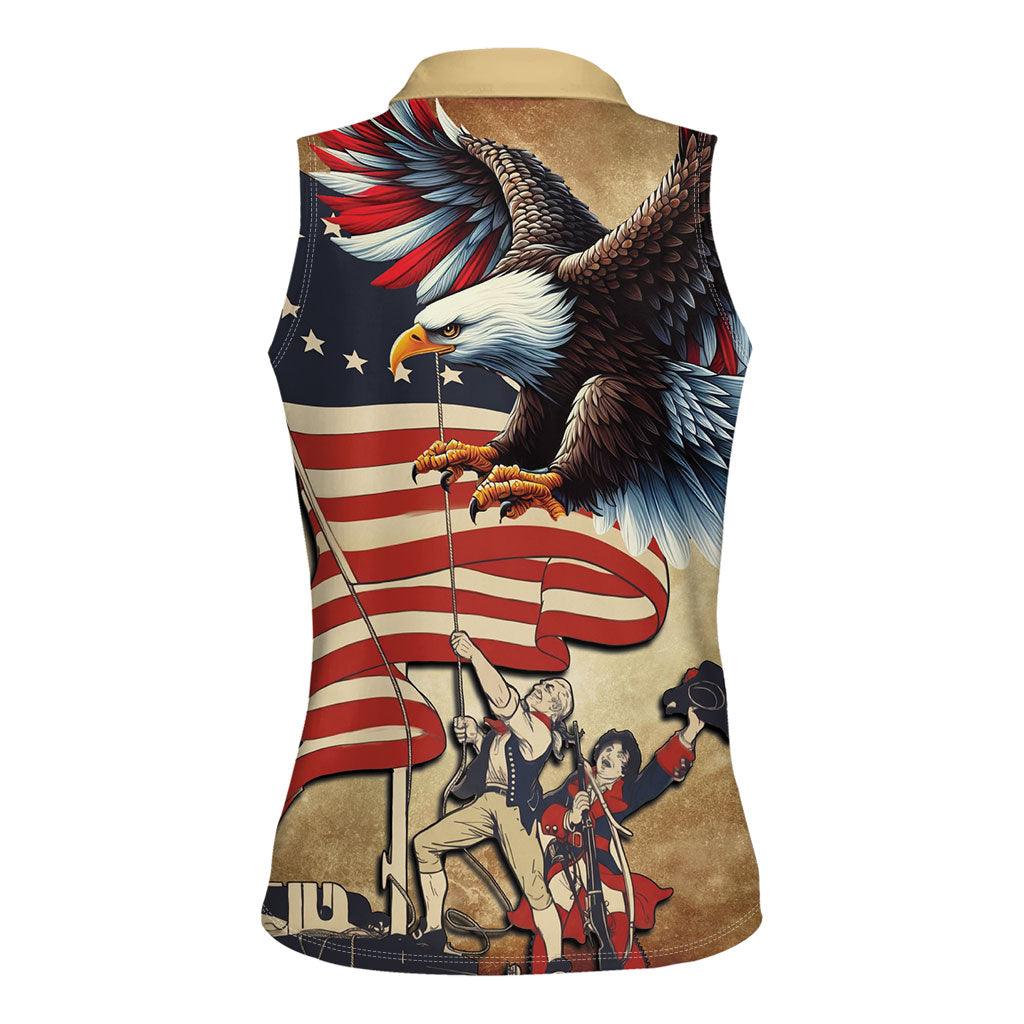United States Flag Day Eagle 1777 Women Sleeveless Polo Shirt Patriotic American Flag