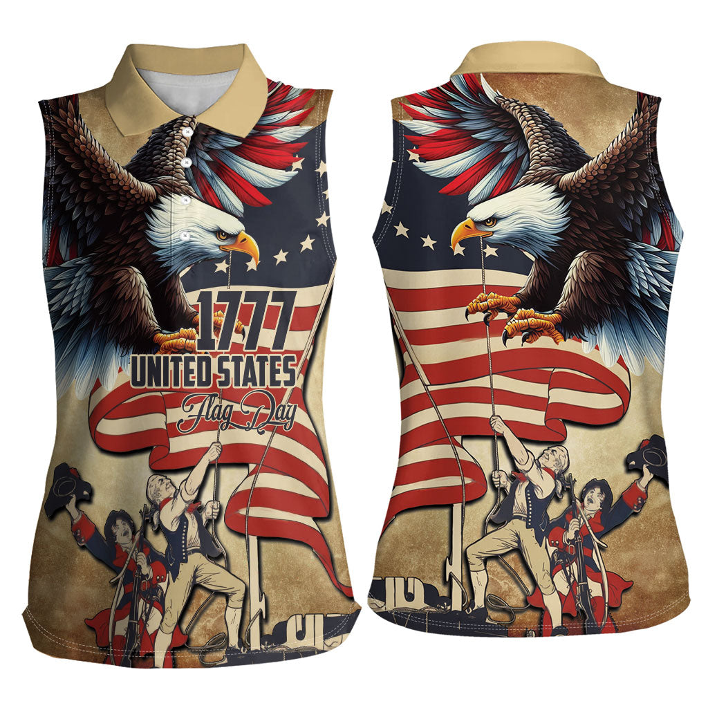 United States Flag Day Eagle 1777 Women Sleeveless Polo Shirt Patriotic American Flag