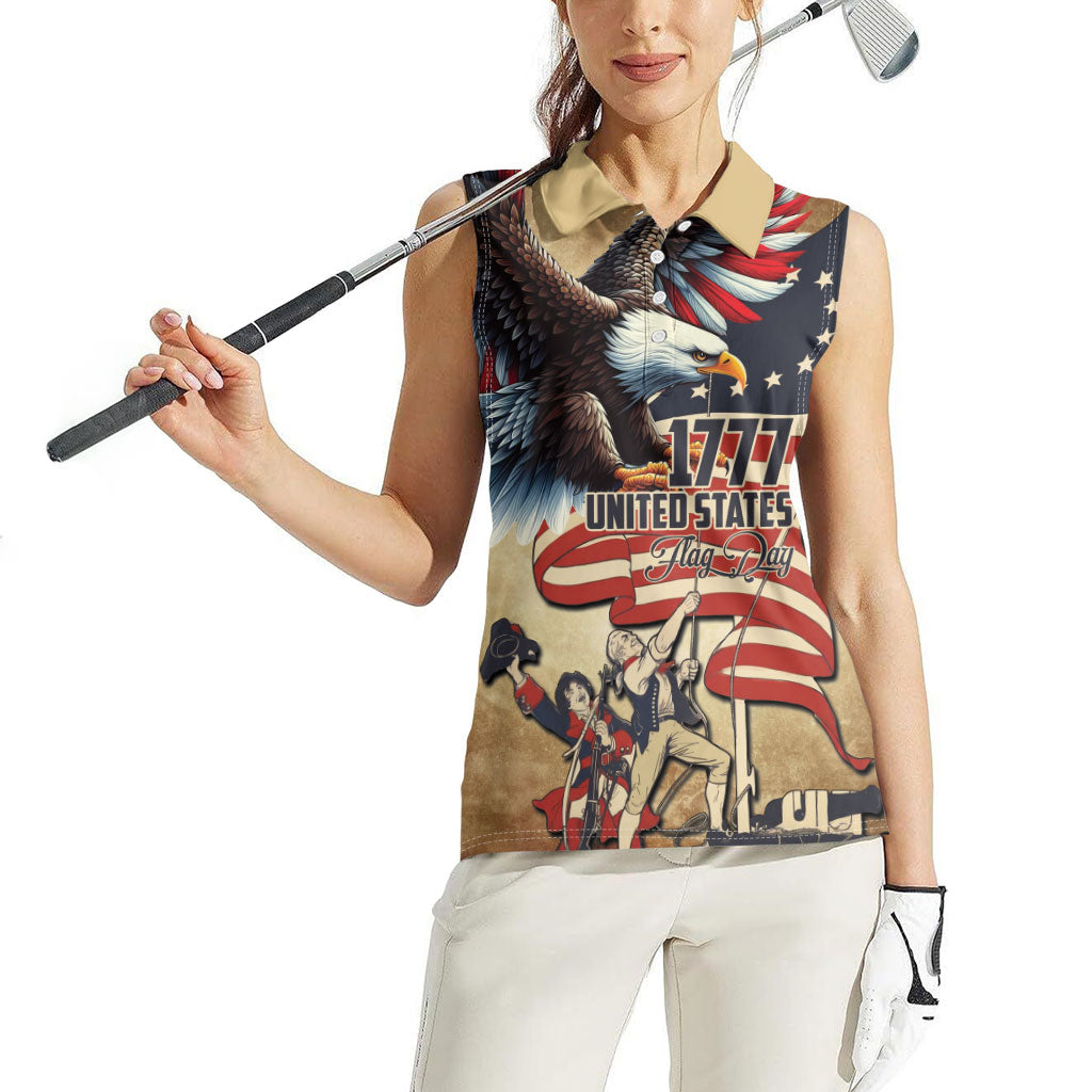 United States Flag Day Eagle 1777 Women Sleeveless Polo Shirt Patriotic American Flag
