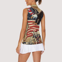 United States Flag Day Eagle 1777 Women Sleeveless Polo Shirt Patriotic American Flag
