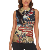 United States Flag Day Eagle 1777 Women Sleeveless Polo Shirt Patriotic American Flag
