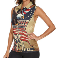 United States Flag Day Eagle 1777 Women Sleeveless Polo Shirt Patriotic American Flag