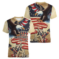 United States Flag Day Eagle 1777 Women V-Neck T-Shirt Patriotic American Flag