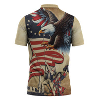 United States Flag Day Eagle 1777 Zipper Polo Shirt Patriotic American Flag