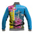 Brazil Cattleya Labiata Baseball Jacket Christ The Redeemer And Flag Color Style - Wonder Print Shop