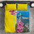 Brazil Cattleya Labiata Bedding Set Christ The Redeemer And Flag Color Style - Wonder Print Shop
