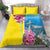 Brazil Cattleya Labiata Bedding Set Christ The Redeemer And Flag Color Style - Wonder Print Shop