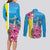 Brazil Cattleya Labiata Couples Matching Long Sleeve Bodycon Dress and Long Sleeve Button Shirt Christ The Redeemer And Flag Color Style - Wonder Print Shop