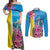 Brazil Cattleya Labiata Couples Matching Off Shoulder Maxi Dress and Long Sleeve Button Shirt Christ The Redeemer And Flag Color Style - Wonder Print Shop