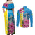 Brazil Cattleya Labiata Couples Matching Off Shoulder Maxi Dress and Long Sleeve Button Shirt Christ The Redeemer And Flag Color Style - Wonder Print Shop