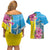 Brazil Cattleya Labiata Couples Matching Off Shoulder Short Dress and Hawaiian Shirt Christ The Redeemer And Flag Color Style - Wonder Print Shop