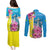 Brazil Cattleya Labiata Couples Matching Puletasi and Long Sleeve Button Shirt Christ The Redeemer And Flag Color Style - Wonder Print Shop