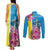 Brazil Cattleya Labiata Couples Matching Tank Maxi Dress and Long Sleeve Button Shirt Christ The Redeemer And Flag Color Style - Wonder Print Shop