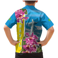 Brazil Cattleya Labiata Family Matching Mermaid Dress and Hawaiian Shirt Christ The Redeemer And Flag Color Style - Wonder Print Shop