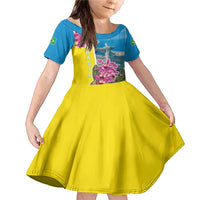 Brazil Cattleya Labiata Family Matching Mermaid Dress and Hawaiian Shirt Christ The Redeemer And Flag Color Style - Wonder Print Shop