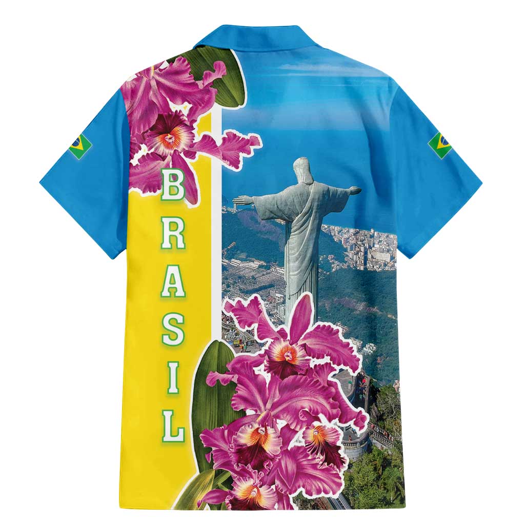 Brazil Cattleya Labiata Family Matching Mermaid Dress and Hawaiian Shirt Christ The Redeemer And Flag Color Style - Wonder Print Shop